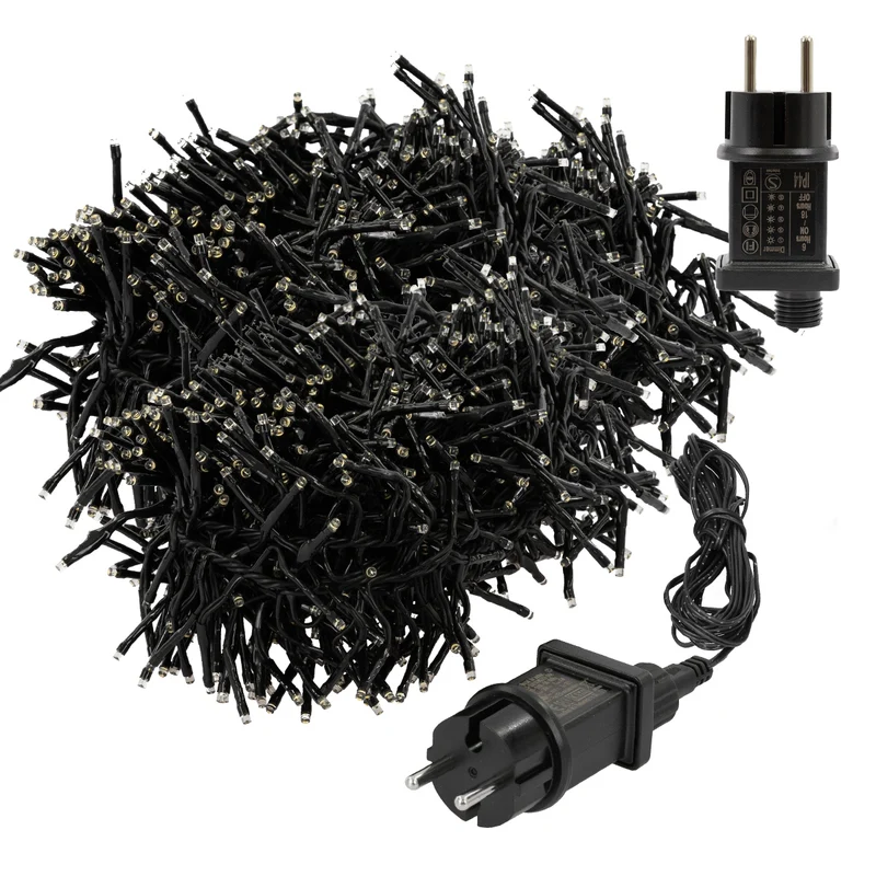 LED Büschel Lichterkette 14,5 m mit 2016 LEDs Warmweiß IP44
