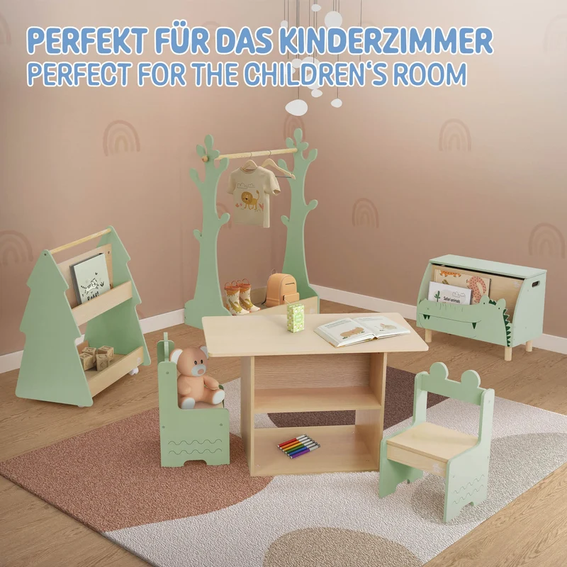 Kindersitzgruppe 3-teilig mit Tisch und 2 Stühlen aus Holz Joyz