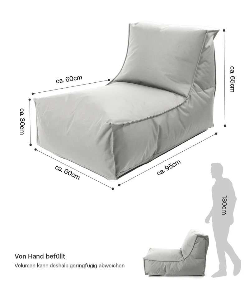 B-Ware mokebo Sitzsack Pouf Indoor Outdoor Der Sundowner hellgrau Möbel Sitzmöglichkeit
