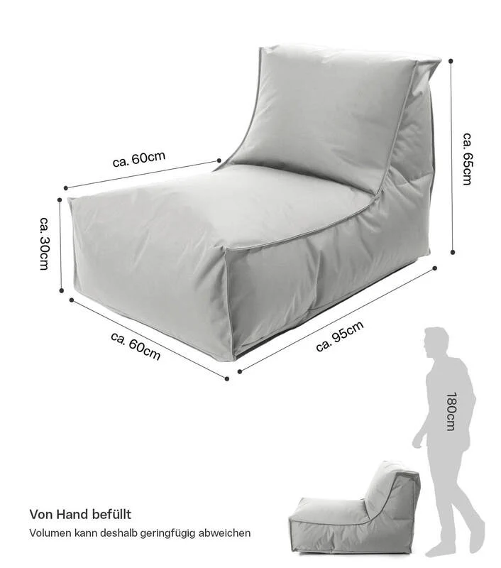 B-Ware mokebo Sitzsack Pouf Indoor Outdoor Der Sundowner hellgrau Möbel Sitzmöglichkeit