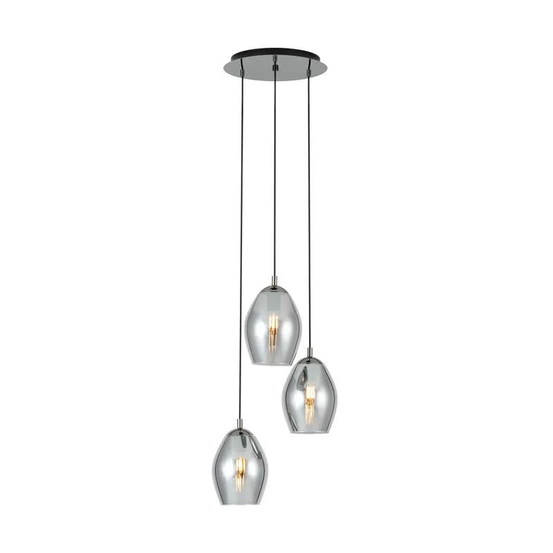 B-Ware Eglo Pendelleuchte Estanys 3-flammig Pendelleuchte Deckenlampe Lampe Rauchgrau