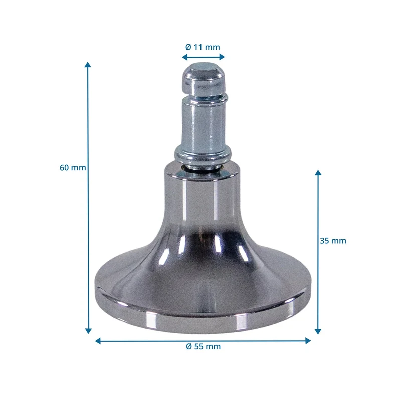 B-Ware hjh OFFICE Bodengleiter STAND C Stuhlrollen Gleiter Aluminium Silber Stuhl 989