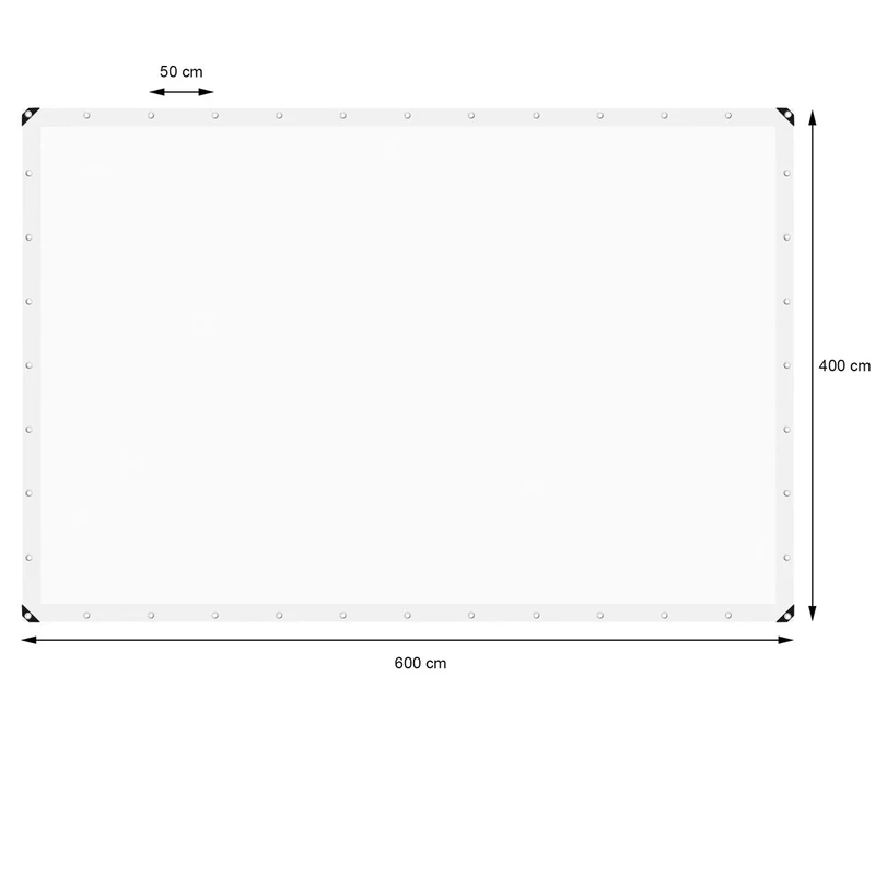 Abdeckplane Gewebeplane mit Ösen 4x6 m 260g/m² in Weiß aus PE