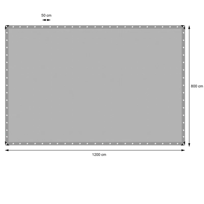 Abdeckplane Gewebeplane mit Ösen 8x12 m 180g/m² in Grau aus PE