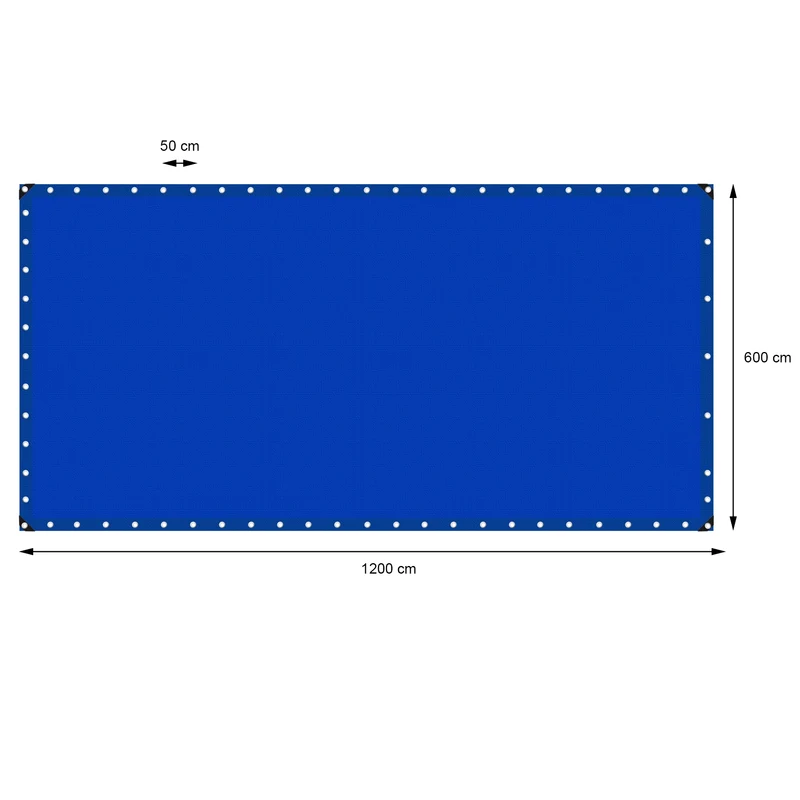 Abdeckplane Gewebeplane mit Ösen 6x12 m 180g/m² in Blau aus PE