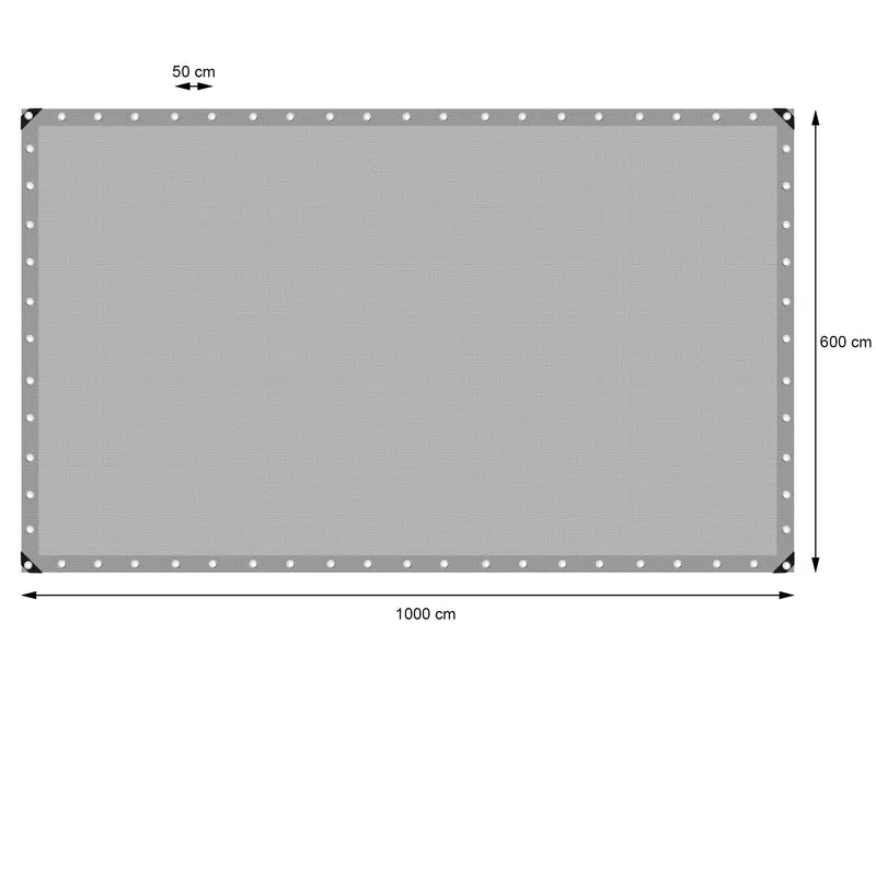 Abdeckplane Gewebeplane mit Ösen 6x10 m 180g/m² in Grau aus PE