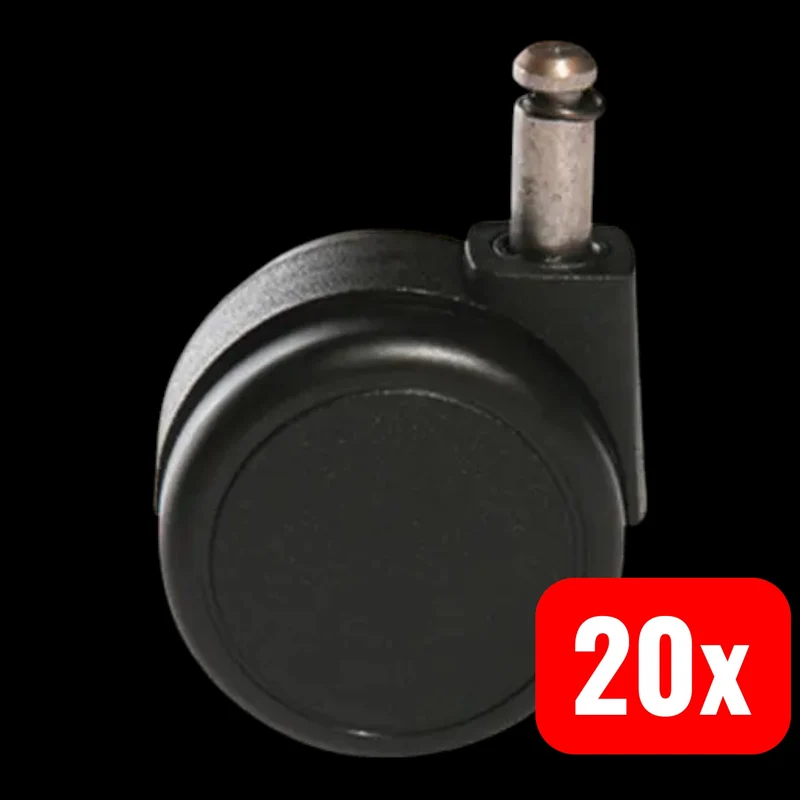 4x B-Ware TOPSTAR Doppelrollen Bürodrehstuhl weich 55mm 10mm Stift 25mm 5er-Pack 4 SETS