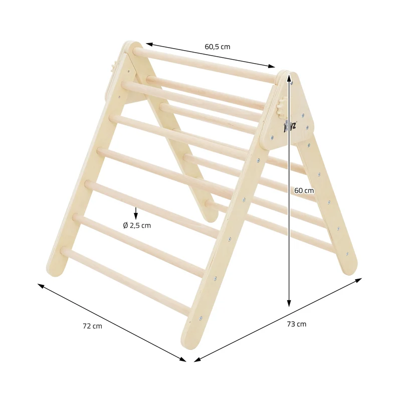 Kletterdreieck für Kinder ab 2 Jahre 73x72x60 cm Natur aus Holz Joyz