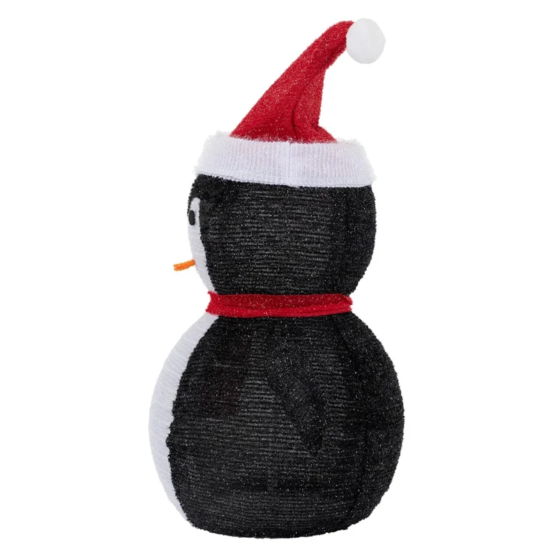 LED Weihnachtspinguin 68cm hoch mit Mütze und Schal Gartenfigur Weihnachtsdeko mit 30 warmweißen LEDs
