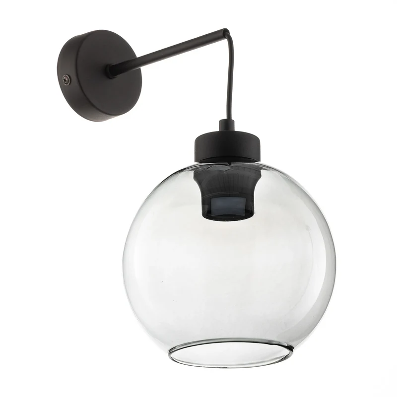 B-Ware TK Lighting Wandlampe Cubus Wandleuchte Glas Metall rauchgrau schwarz E27