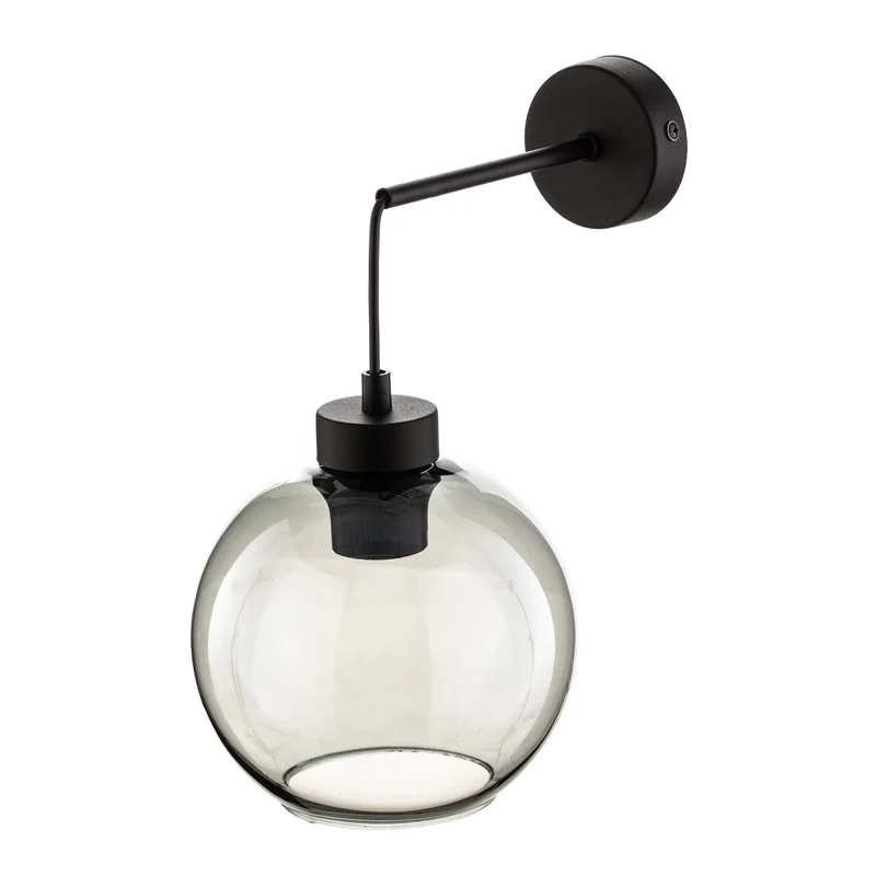 B-Ware TK Lighting Wandlampe Cubus Wandleuchte Glas Metall rauchgrau schwarz E27