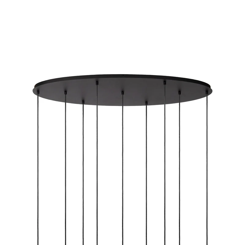 B-Ware Lucide Hängeleuchte Pendelleuchte Joanet Glas Rauchgrau Messing 130 cm 9-flammig