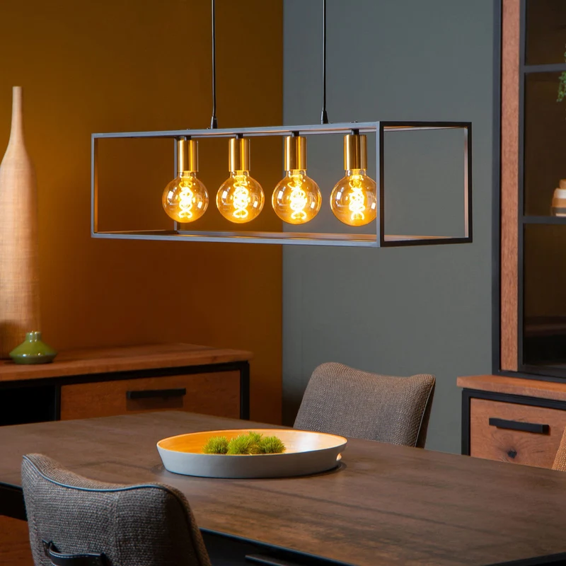 B-Ware Lucide Hängeleuchte Ruben Pendelleuchte Hängelampe Lampe mit Rahmen 4-flmg E27