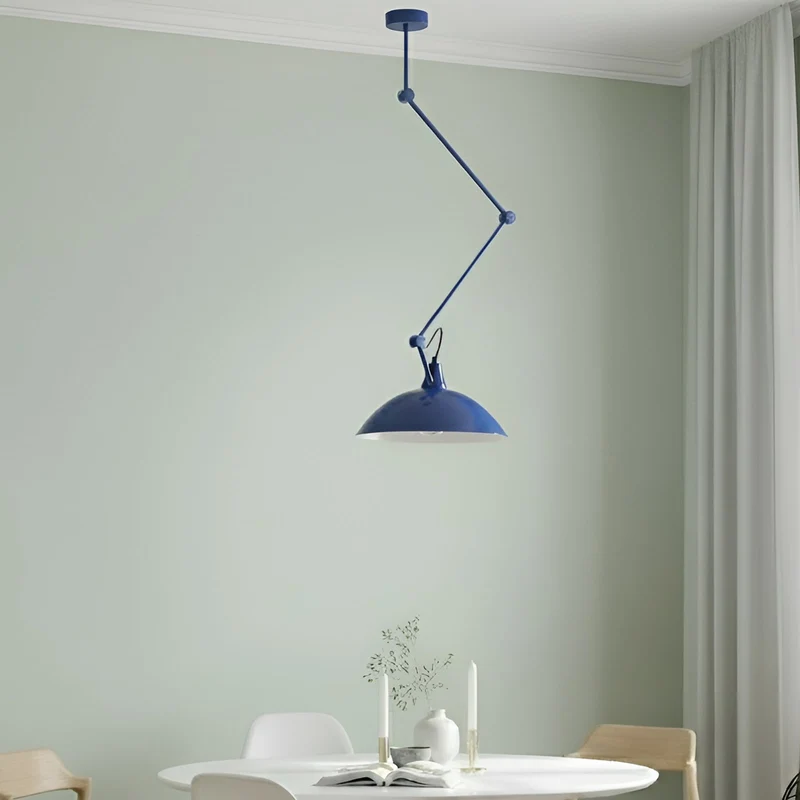 B-Ware Hängeleuchte Pendelleuchte Melos blau Metall skandinavisch höhenverstellbar LED