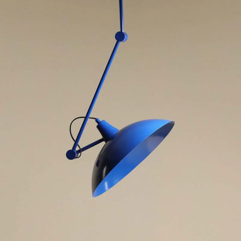 B-Ware Hängeleuchte Pendelleuchte Melos blau Metall skandinavisch höhenverstellbar LED