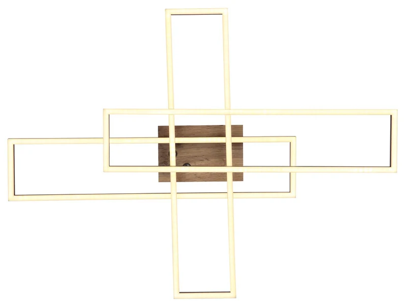 B-Ware Globo Deckenleuchte Lampe LED Dakari Panel Holz Schwarz drehbar 40W Warmweiß