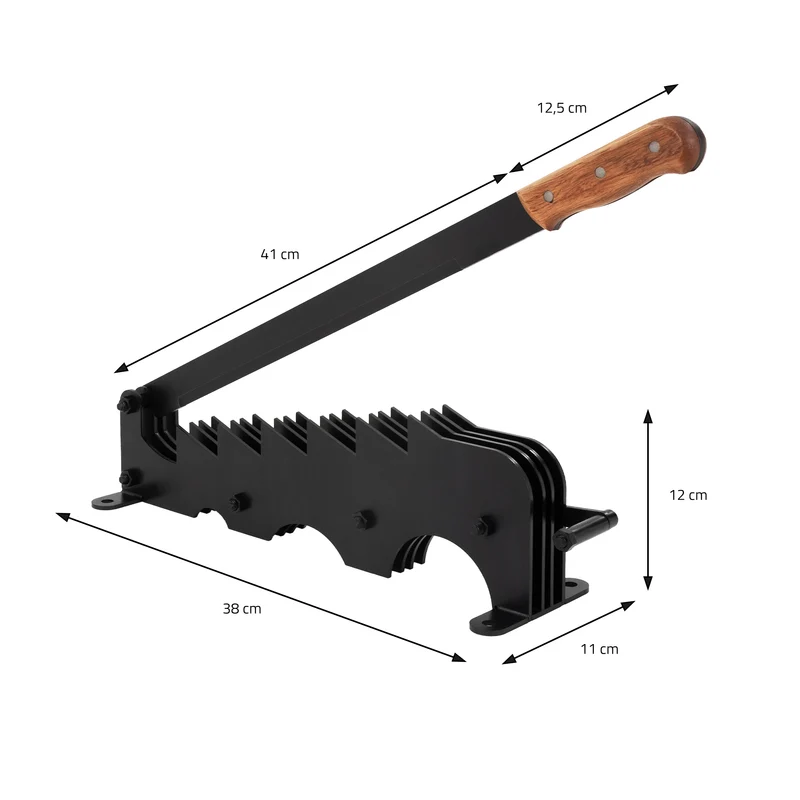 Spanmesser Handholzspalter mit Holzgriff schwarzl manueller Holzspalter Wandmontage
