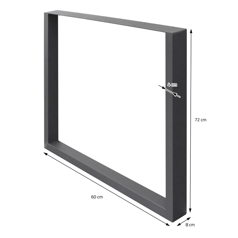 2x Tischbeine Tischkufen aus Vierkantprofilen 60x72 cm Anthrazit pulverbeschichtete Stahl