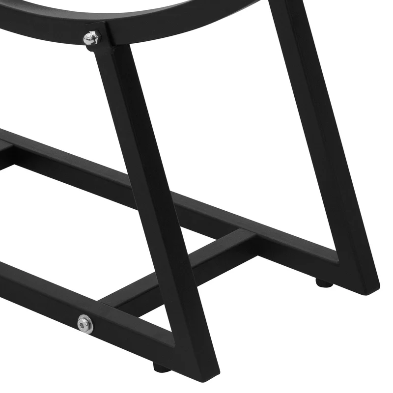 Kaminholzregal 55x21x94 cm Schwarz aus Metall ML-Design