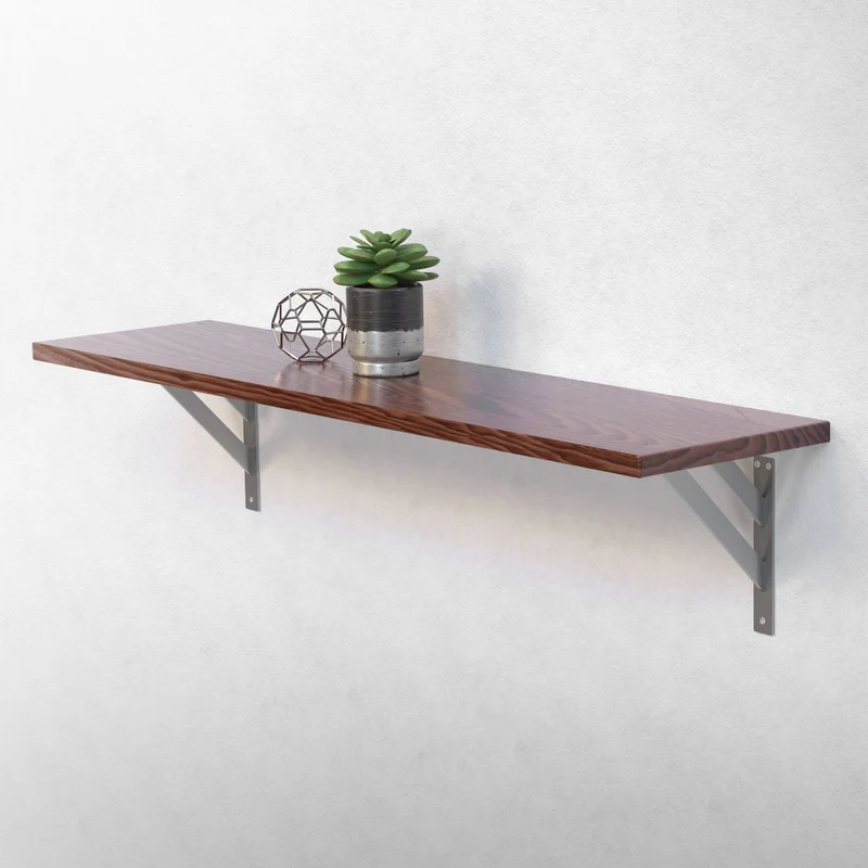 Wandkonsole Regalhalterung 2er Set 240 x 240 mm Silber aus Aluminium ML-Design