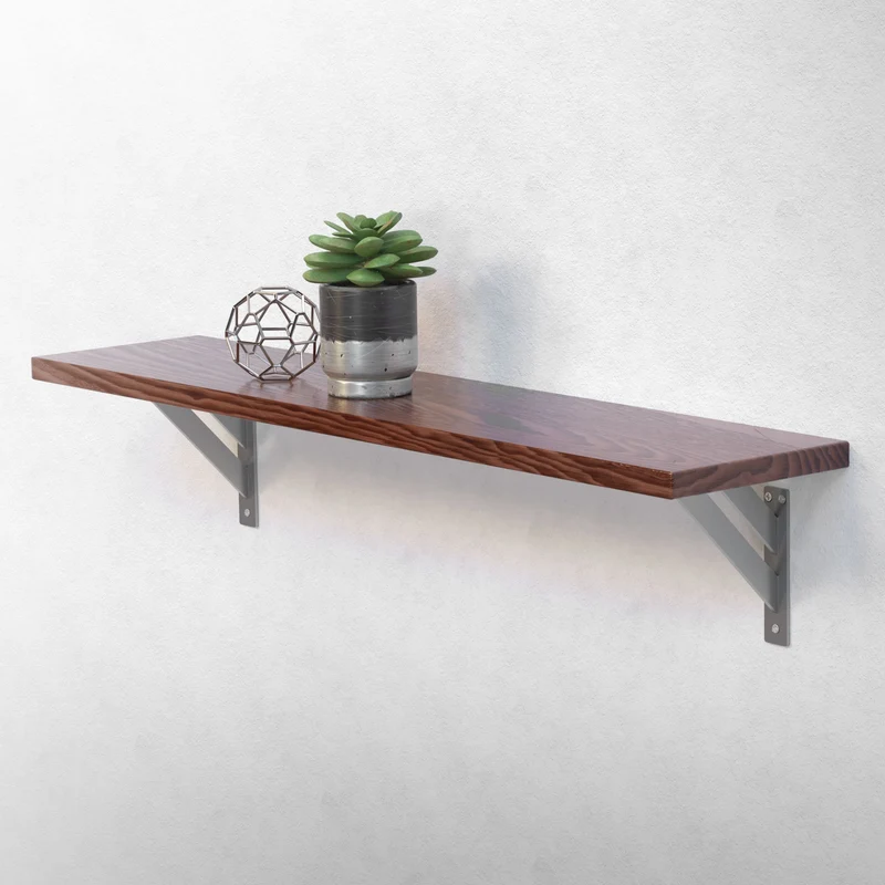 Wandkonsole Regalhalterung 2er Set 180 x 180 mm Silber aus Aluminium ML-Design