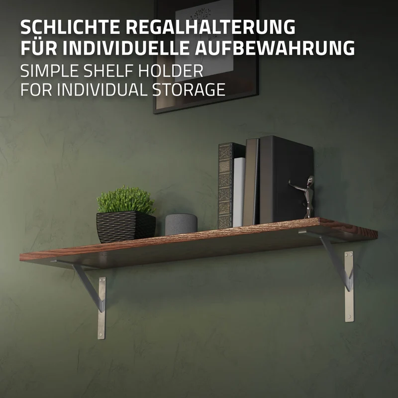 Wandkonsole Regalhalterung 2er Set 240 x 240 mm Silber aus Aluminium ML-Design