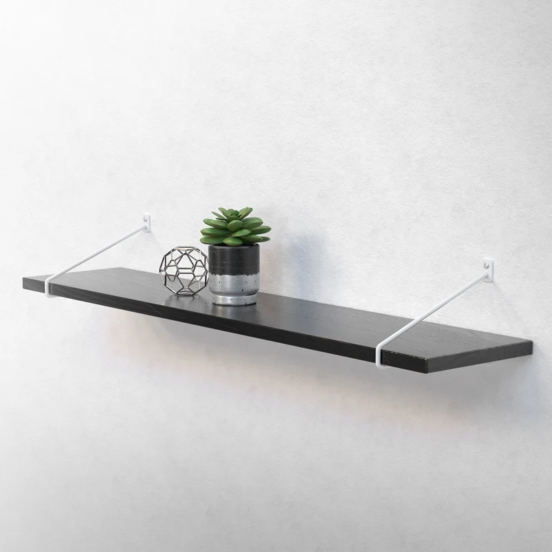 Wandkonsole Regalhalterung 2er Set 265 x 180 mm Weiß aus Stahl ML-Design