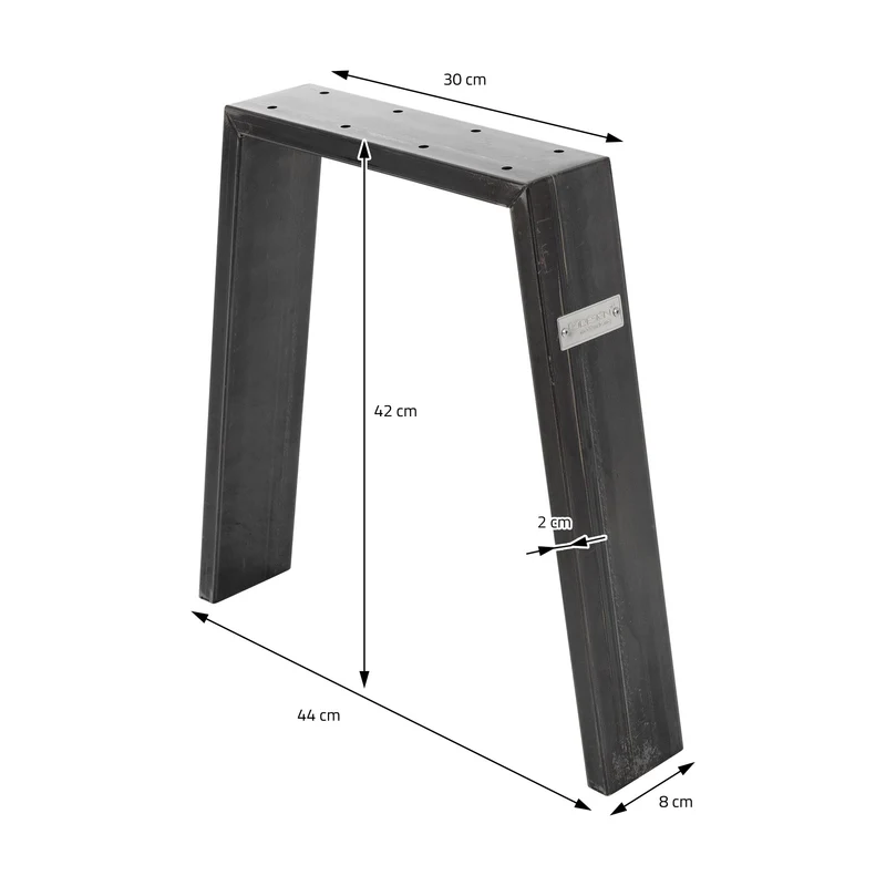 2er Set Tischbeine Bankkufen Loft 44x42 cm Industrial Profil 8x2cm Stahl U-Form ML-Design
