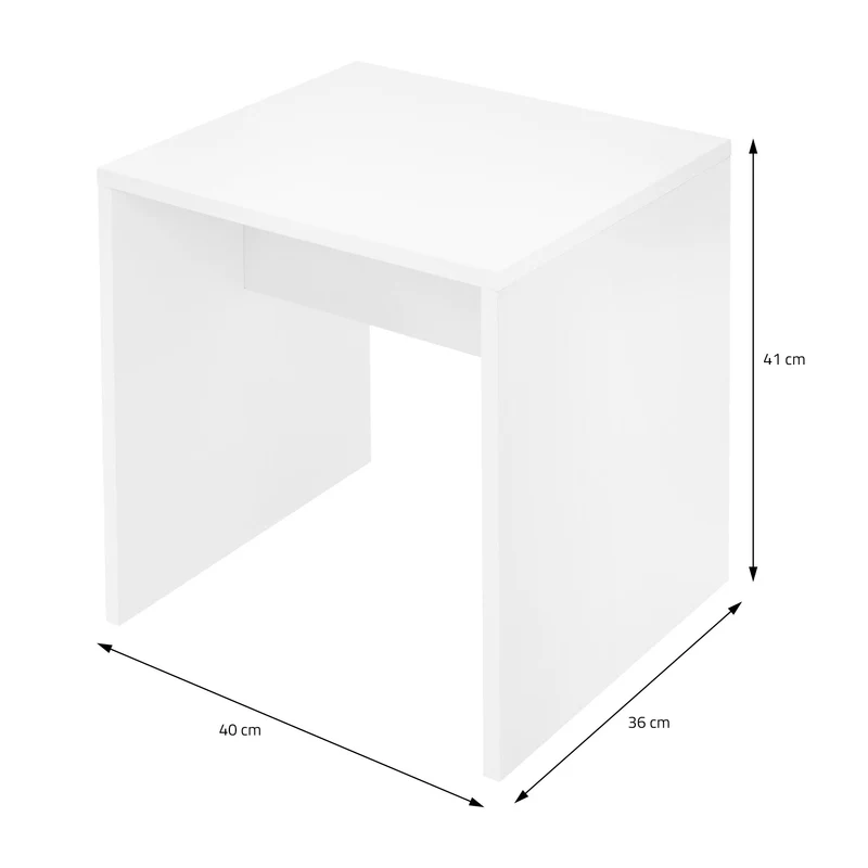 Schminktisch Frisiertisch 90x38x138 cm in Weiß mit Spiegel, Schublade, 3 Ablagen, Schrank & Hocker ML-Design