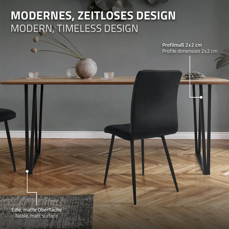 2 Stück Tischbeine B50xH71,5 cm Tischkufen rechteckige Form Stahl pulverbeschichtet Schwarz ML-Design