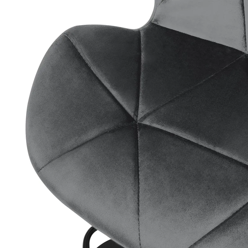 Barhocker 2er Set Grau Samtbezug mit Rückenlehne und Fußstütze höhenverstellbar 59-79cm ML-Design