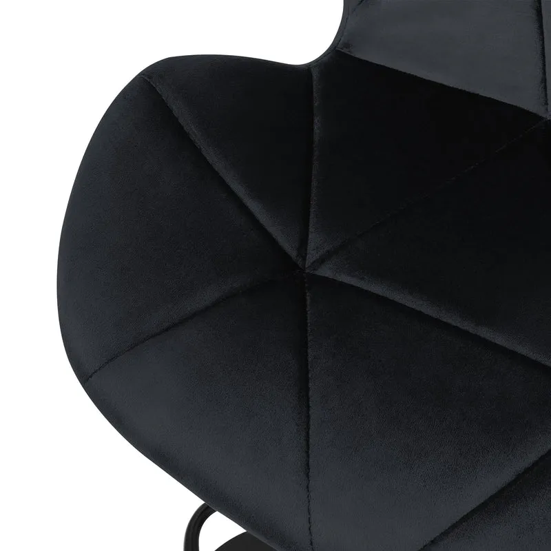 Barhocker 2er Set Schwarz Samtbezug mit Rückenlehne und Fußstütze höhenverstellbar 59-79cm ML-Design
