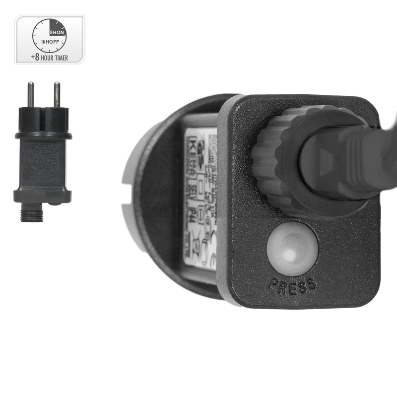 LED Lichtervorhang mit 8 Leuchtmodis 1m mit 480 warmweißen LEDs IP44 Steckdose