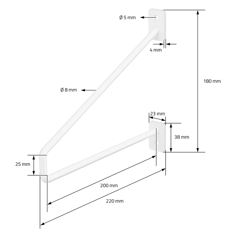 Wandkonsole Regalhalterung 2er Set 220 x 180 mm Weiß aus Stahl ML-Design