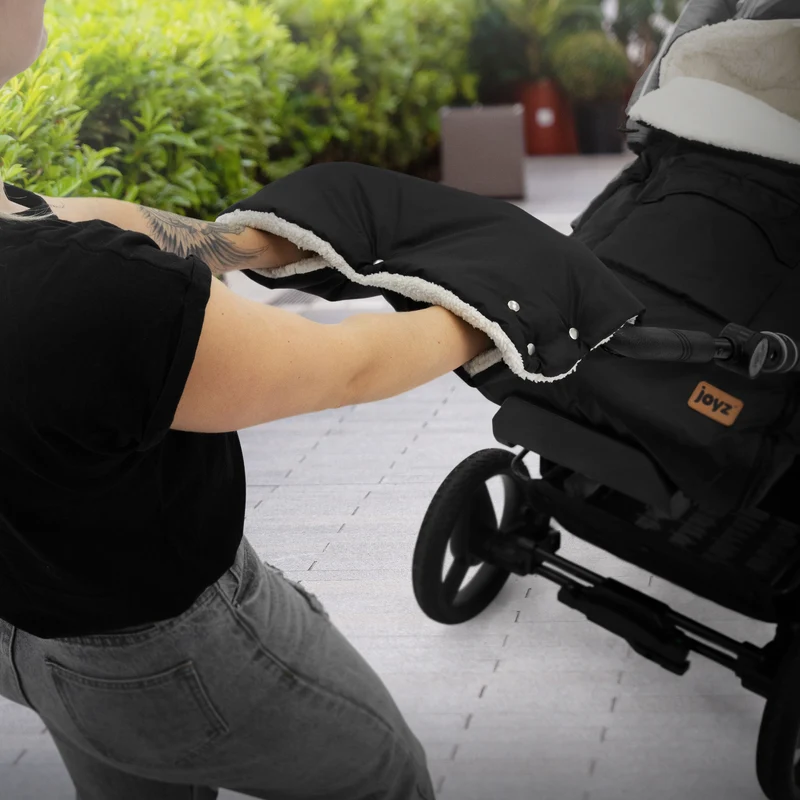 Kinderwagen Handwärmer 45x22x6 cm Schwarz aus Flanell Joyz