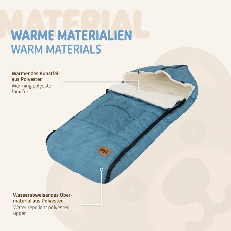 Babyfußsack 94x48x10 cm Jeans-Blau aus Polyester Joyz