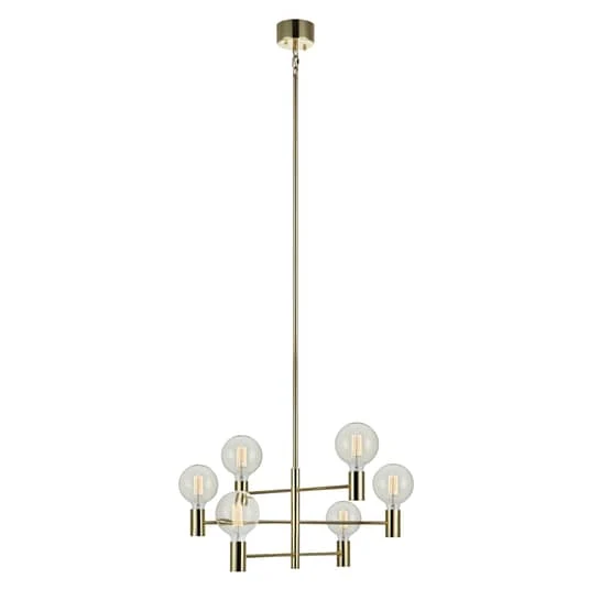 B-Ware Markslöjd Hängeleuchte Capital messing 6-flammig Deckenlampe Pendelleuchte E27