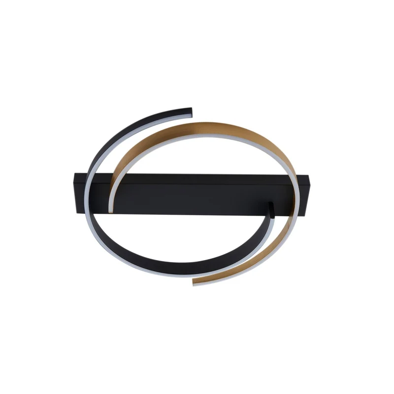 B-Ware Lucande Deckenleuchte Lampe LED Natsuma schwarz gold Ø50 cm Beleuchtung Leuchte