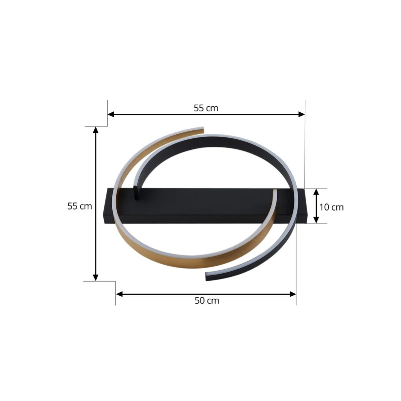 B-Ware Lucande Deckenleuchte Lampe LED Natsuma schwarz gold Ø50 cm Beleuchtung Leuchte