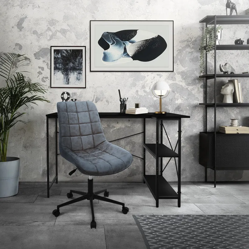 Bürostuhl auf Rollen Anthrazit mit Kunstlederbezug und Metallgestell ML-Design