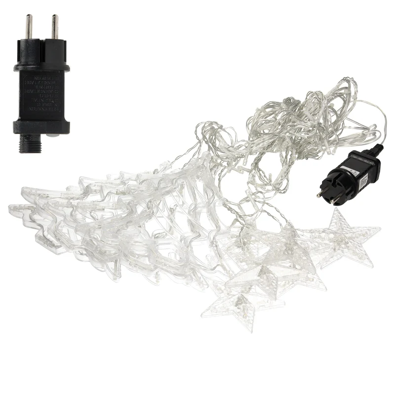 Weihnachtslichterkette LED Lichtervorhang 2,2 m mit 138 LEDs Warmweiß IP44