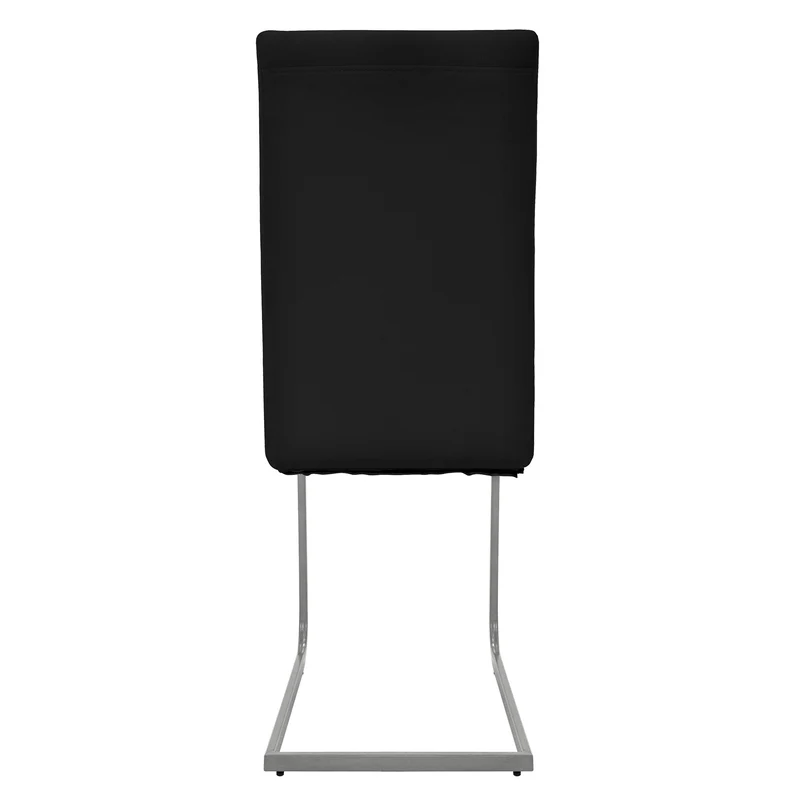 Esszimmerstuhl Freischwinger 2er Set mit Rückenlehne Schwarz Kunsterlederbezug ML-Design