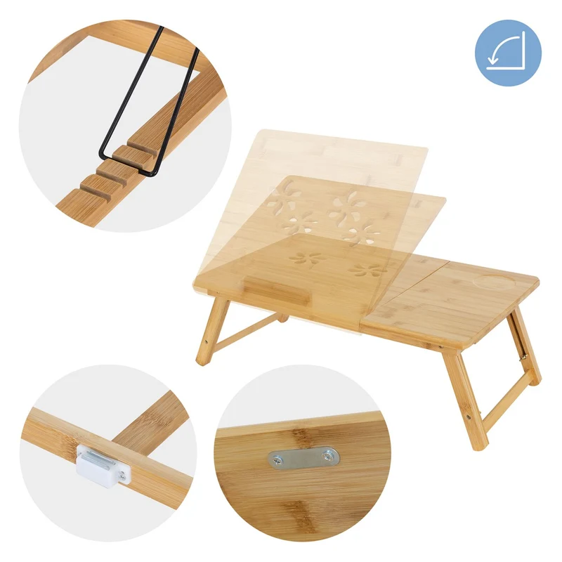 Laptoptisch klappbar Braun aus Holz ML-Design