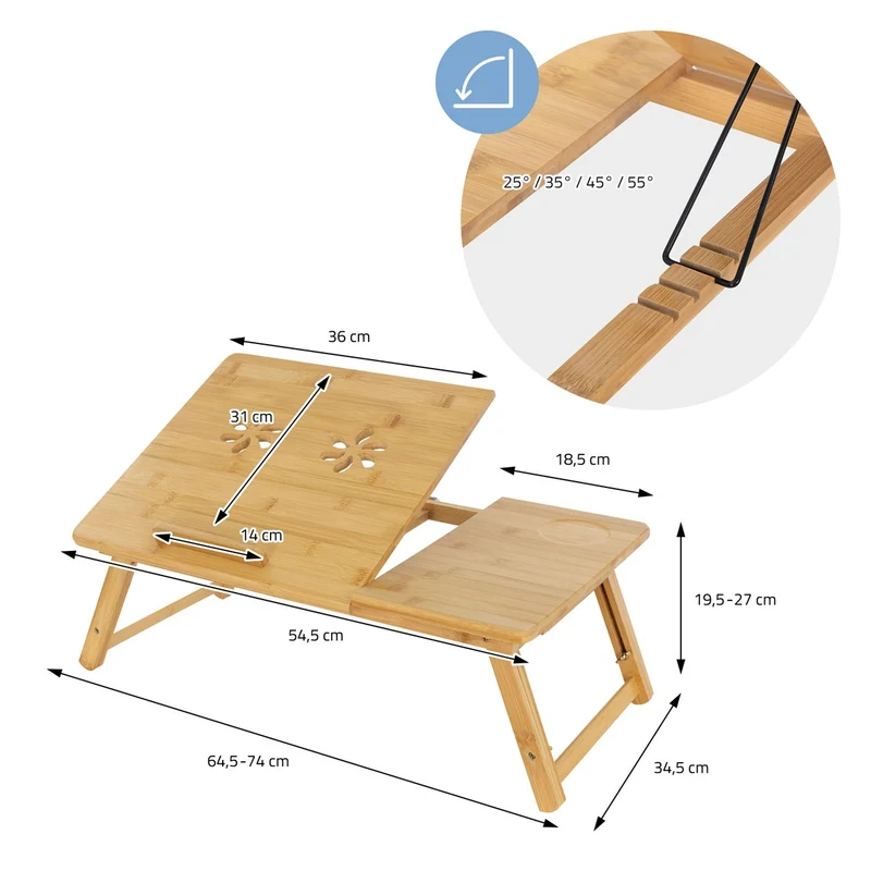 Laptoptisch klappbar Braun aus Holz ML-Design