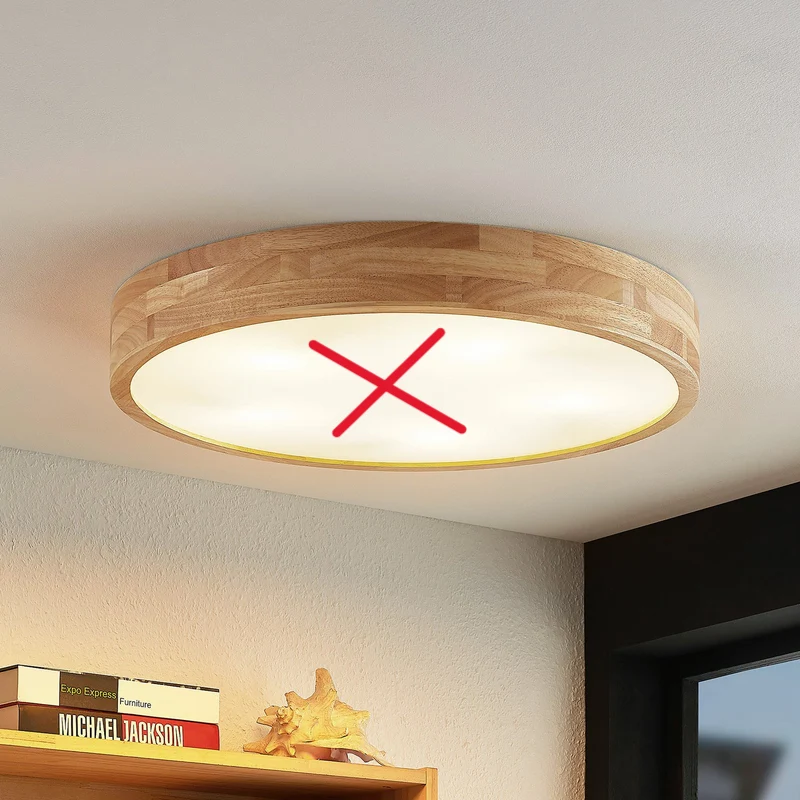B-Ware Lindby Tanju Deckenlampe Deckenlicht E27 Eiche hell weiß Ø 60 cm SIEHE TEXT/FOTO