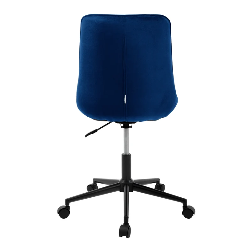 Bürostuhl auf Rollen Blau mit Samtbezug und Metallgestell ML-Design