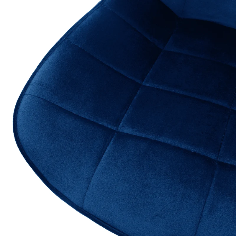 Bürostuhl auf Rollen Blau mit Samtbezug und Metallgestell ML-Design