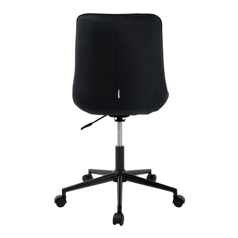 Bürostuhl auf Rollen Schwarz mit Samtbezug und Metallgestell ML-Design