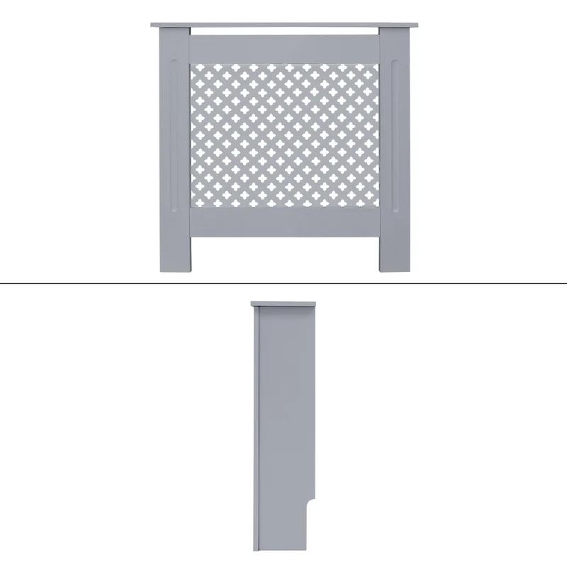 Heizkörperverkleidung 78x19x82 cm Raute Grau aus MDF ML-Design