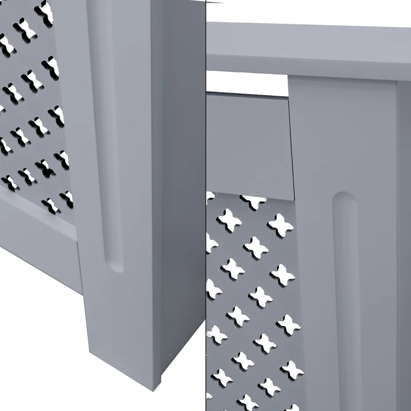 Heizkörperverkleidung 78x19x82 cm Raute Grau aus MDF ML-Design